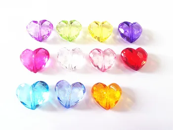 

(Choose Color First) Wholesale ! 29mm*25mm 80pcs/lot Transparent Acrylic Heart Valentine's Day Beads