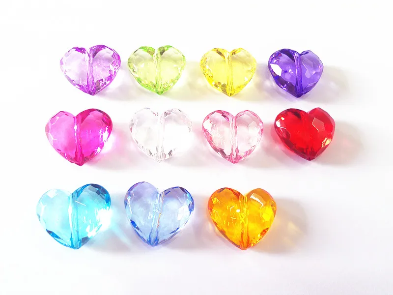 

(Choose Color First) Wholesale ! 29mm*25mm 85pcs/lot Transparent Acrylic Heart Valentine's Day Beads