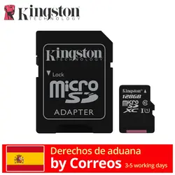 Карты памяти Micro SD kingston Технология Canvas Select (128 ГБ MicroSDXC, Clase 10, UHS-I, 80 МБ/с.) Цвет negro в наличии envio rapi