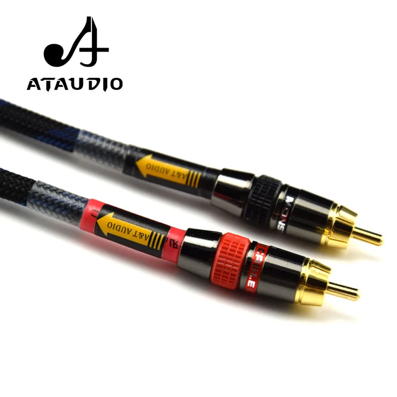 ATAUDIO Hifi RCA Cable High Quality 4N OFC HIFI 2RCA Male to Male Audio Cable