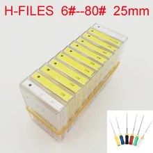 6pcs 6#-80# 25mm Dental Protaper Files H Dentistry Endodontic Instruments Dentist Materials Hand Use Stainless Steel H Files