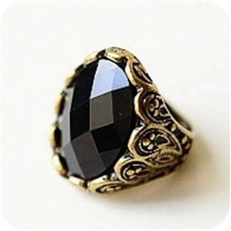 Женские Модные кольца в стиле ретро с черным камнем 4RD161|stone ring|black stone ringfashion rings |