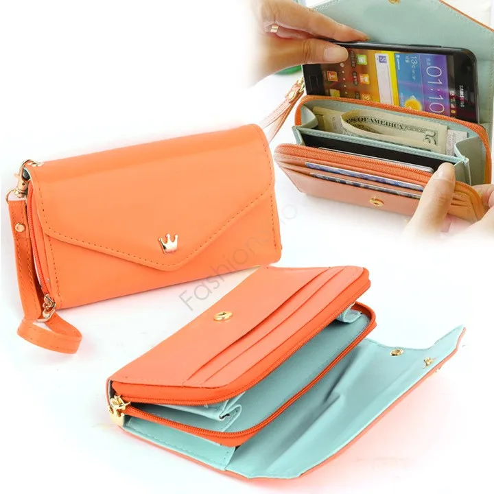 Hot New multifunction women wallets, Coin Case purse for iphone Galaxy, Women's fashion wallet b26 Drop Shipping 36