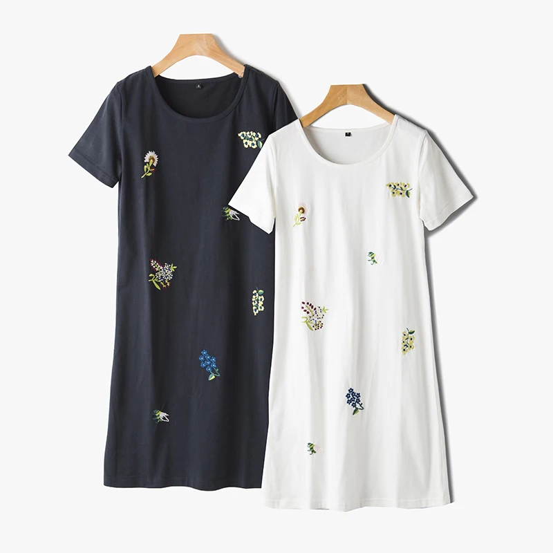 Женская цветочные и птицы вышивка t-shirt dress | одежда