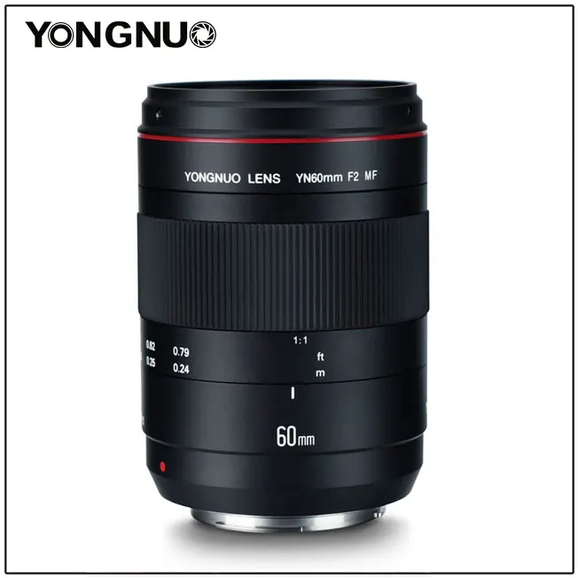 YONGNUO макрообъектив YN60mm F2 MF объектив с индикатором расстояния фокусировки для камеры Nikon Canon 700D 80D 5D Mark III IV