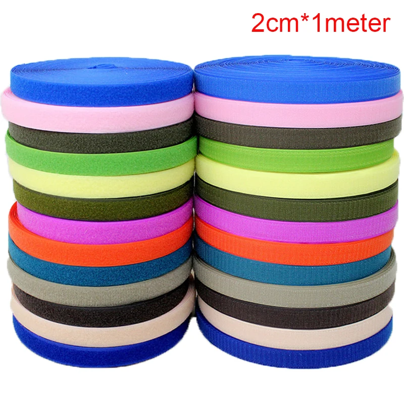 

2cm*1 meter Colorful Polyester Nylon Fastener Hook and Loop Tapes No Self Adhesive Fastener Tape Sewing Accessories without Glue