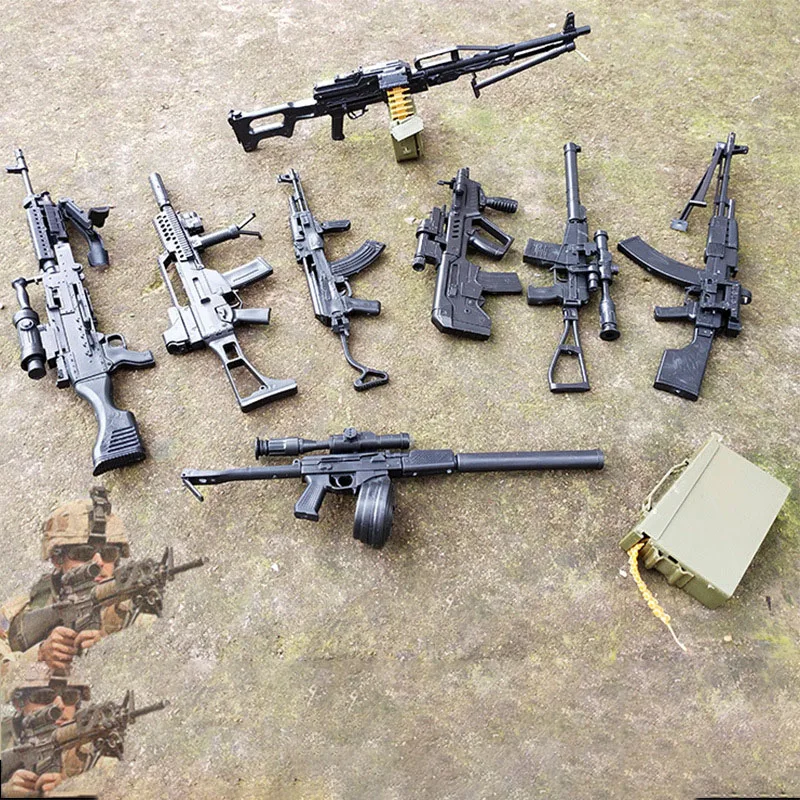 

Assembled Toy Gun 1:6 Assault Toy Rifle Light Machine Gun AK47 Soldier Weapon Assembly Male Toy Boy Student Shooting Game Gift