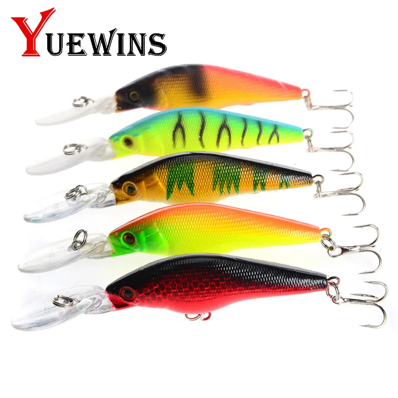 

YUEWINS Long tongue Minnow Fishing Lure Wobblers pike Crankbait isca artificial 9cm 6.4g swimbait pesca Fishing Tackle TP220