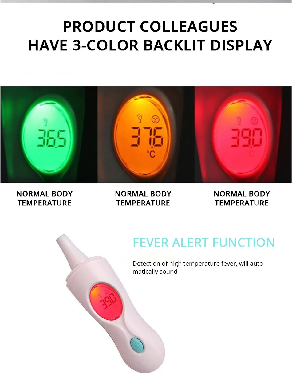 По России 2 в 1 детский бесконтактный термометр Инфракрасный цифровой ЖК-измерительный прибор для малышей, детей, младенцев, взрослых