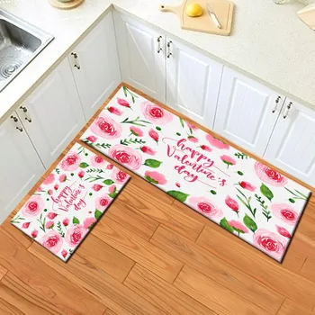 

Valentine Rugs And Roses Carpets For Baby Children's Home Living Room Crystal Velvet Bedroom Hallway kitchen Floor Door Mats
