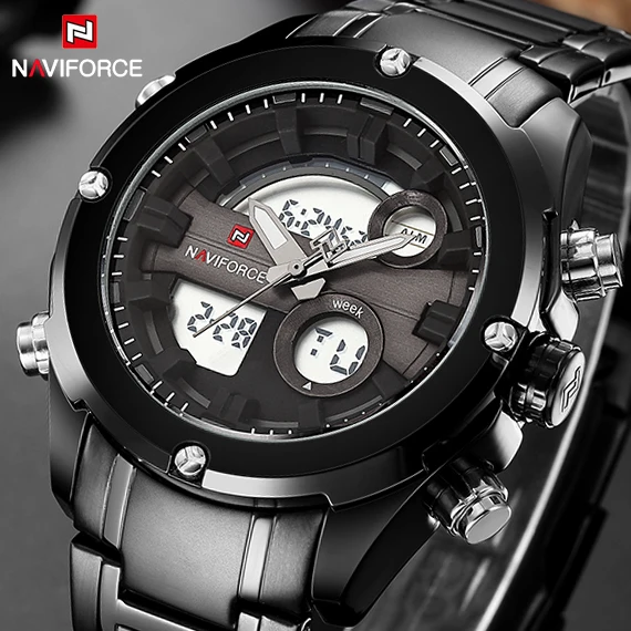 

2017 New Fashion Luxury Brand NAVIFORCE Men Sports Watches Men's Quartz Analog Clock Male Military Waterproof Full Steel Watch