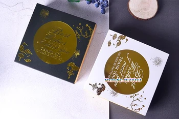 

14.5x14.5x5cm Flower Vintage Bronzing Wedding Candy Box Gift Bag, biscuit Macaroon Box Chocolate Boxes Cookies Bag 50pcs/lot