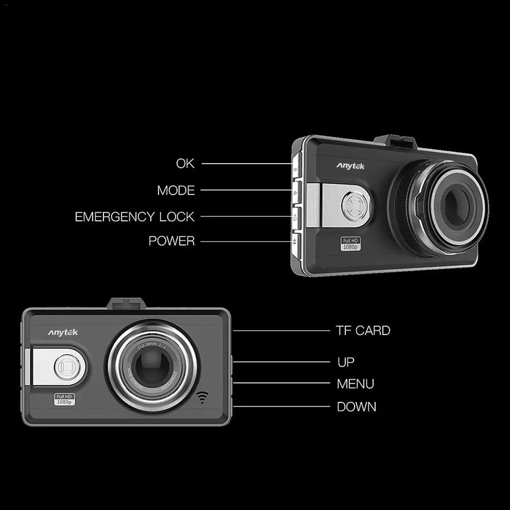 Anytek 1080 Q99P Одиночная ЗАПИСЬ СКРЫТЫЙ Автомобильный регистратор данных USB