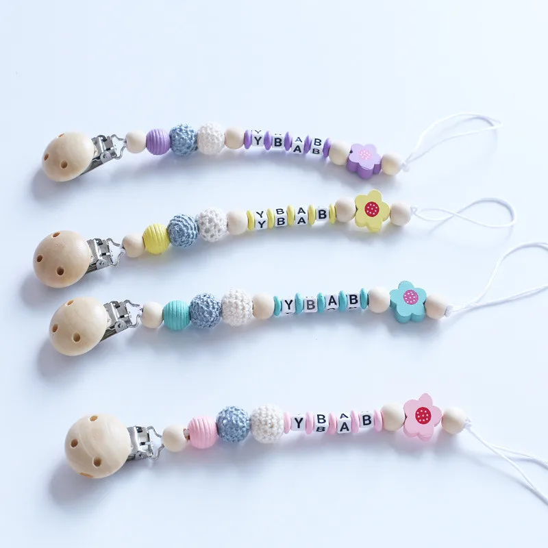 ideacherry Baby Pacifier Chain For Nipples Babies Pacifier Clips Soother Holder Accessories Hand Made Colourful Beads Dummy Clip