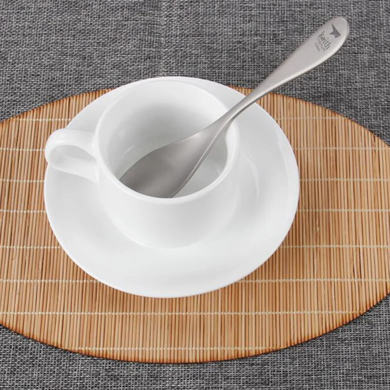 Vajilla de titanio gruesa cuchara sólida tenedor cena postre café sopa cuchara exterior Camping senderismo viajes Tablewares