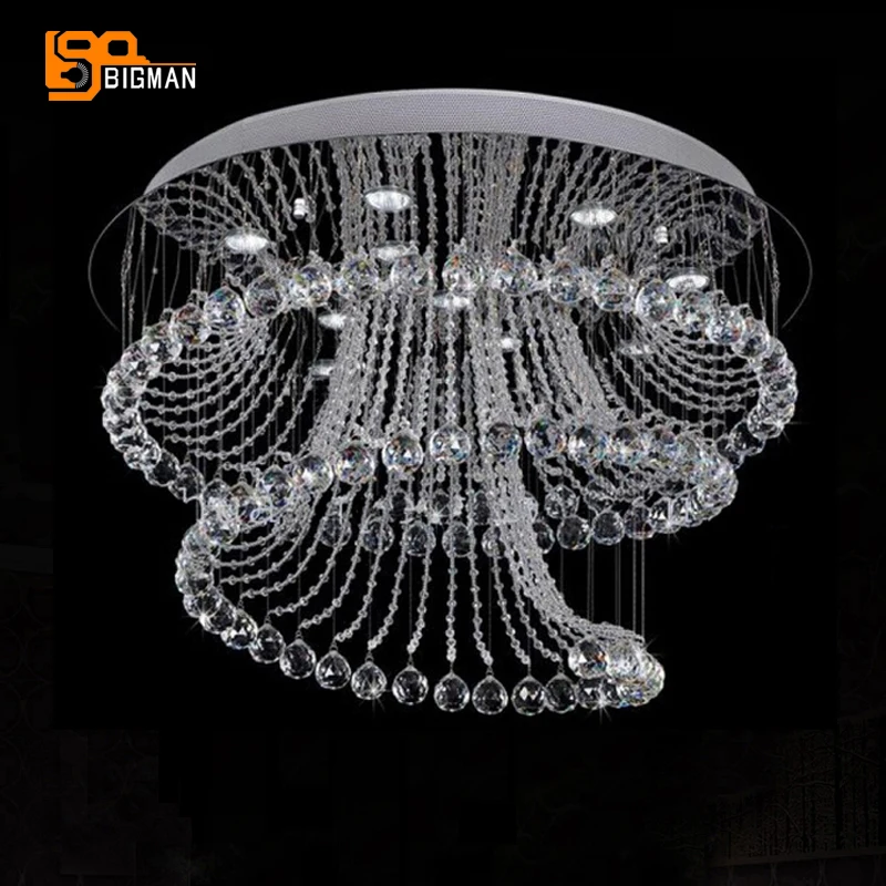 

new design modern living room chandelier crystal lights wideth 80cm ustres de cristal LED lamp