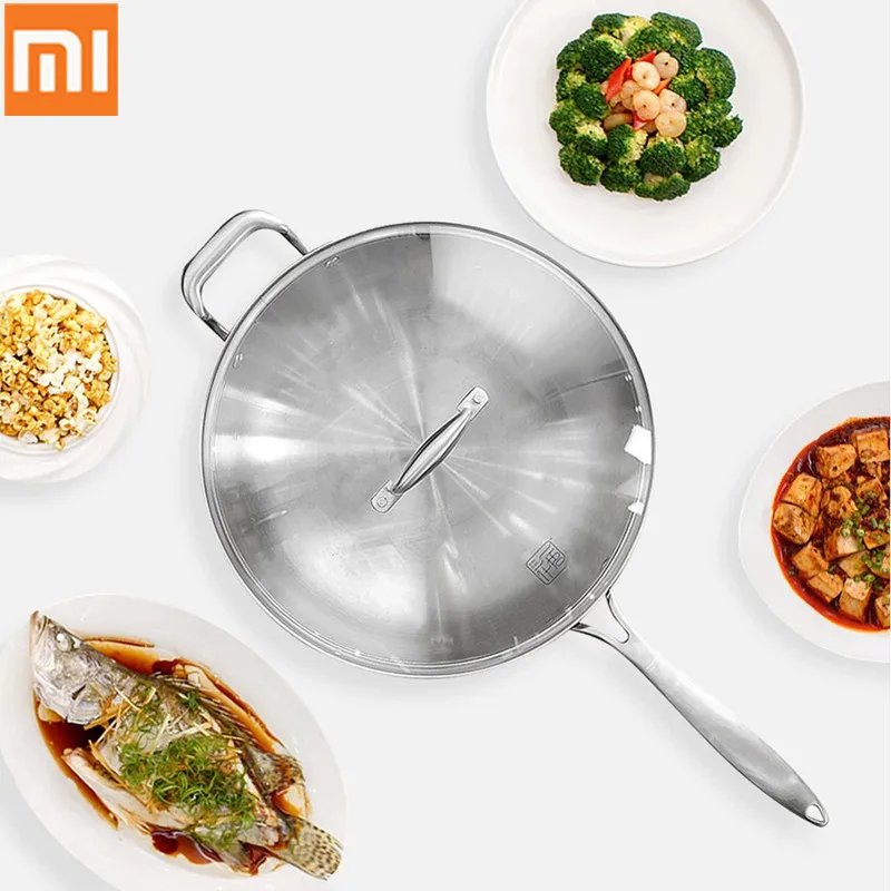 

1 Mi Home Stainless Steel Saute Pan Uncoated Healthy Skillet With Helper Handle And Lid Multipurpose Use For Home Kitchen