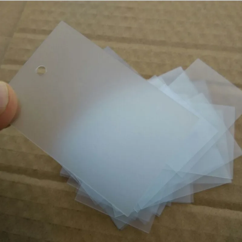 200PCS , 4 * 6 cm Matte frosted Blank garment PVC tags clothes hang tag