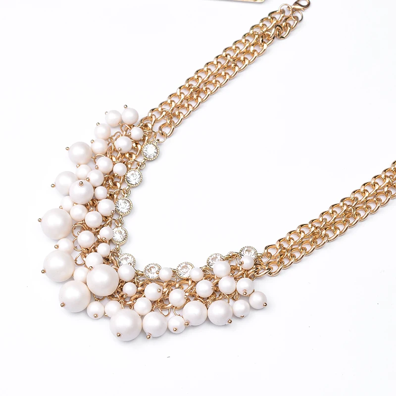 SUKI Европейское многослойное ожерелье из АБС-пластика с жемчугом и ...