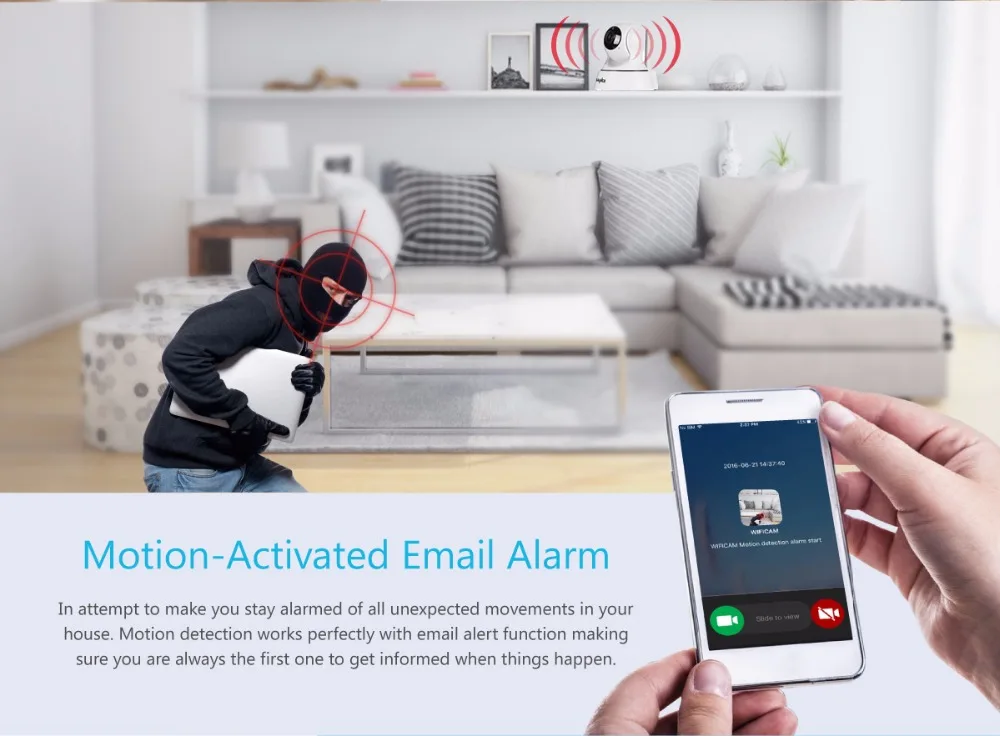 Real-Time motion detect, Send online alarm SMS to your phone