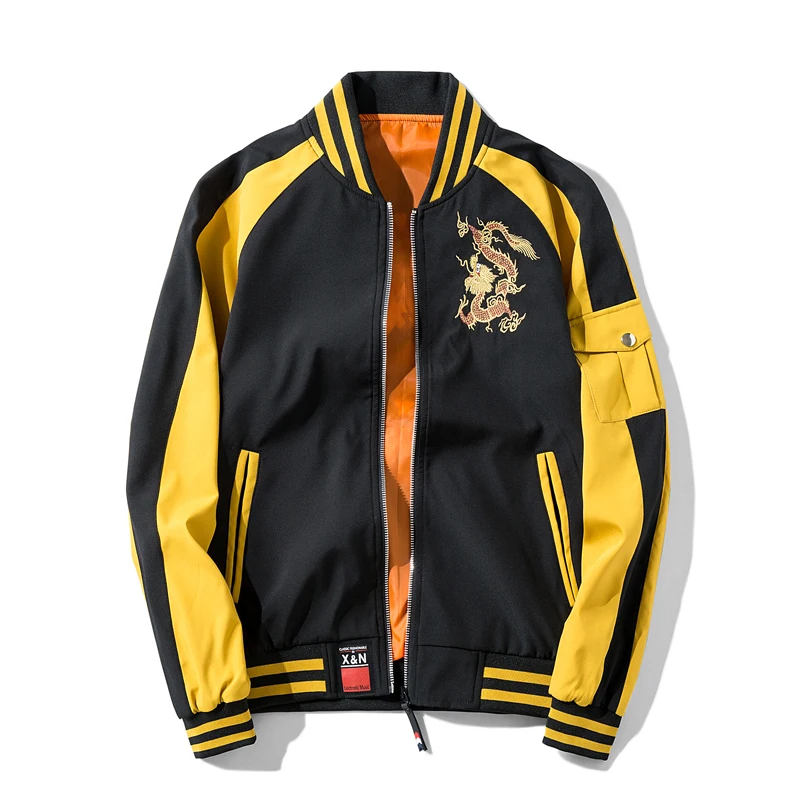 

HCXY 2018 autumn New Men's Zipper Jacket Male Casual Streetwear trend Hip Hop Slim Fit Pilot Coat Men Clothing Size 4XL