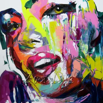 

Palette knife painting portrait Palette knife Face Oil painting Impasto figure on canvas Hand painted Francoise Nielly 14-20