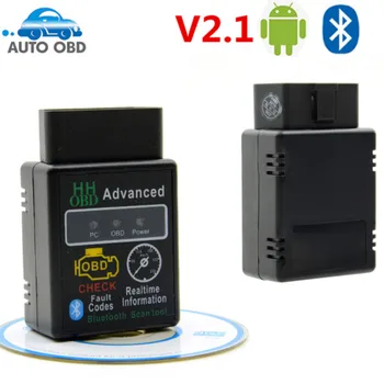 

HHOBD Advanced ELM327 Bluetooth OBD2 V2.1 Check Fault Code Erase Trouble HH OBD V2.1 Code Scanner for Car Diagnostic FREE SHIP