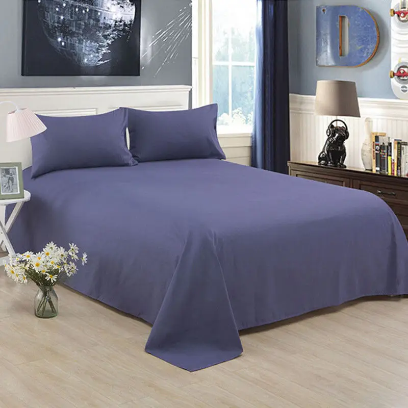 1 шт., большой размер 160/200/250x230 см, простыня на кровать, одноцветная простыня на кровать, полноразмерная простыня на Кровать queen King - Цвет: Фиолетовый