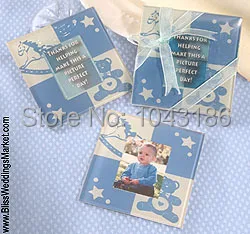 

Free shipping Wedding favours Baby Teddy Bear baby Photo glass Coaster birthday party favor and giveaways 100pcs/lot