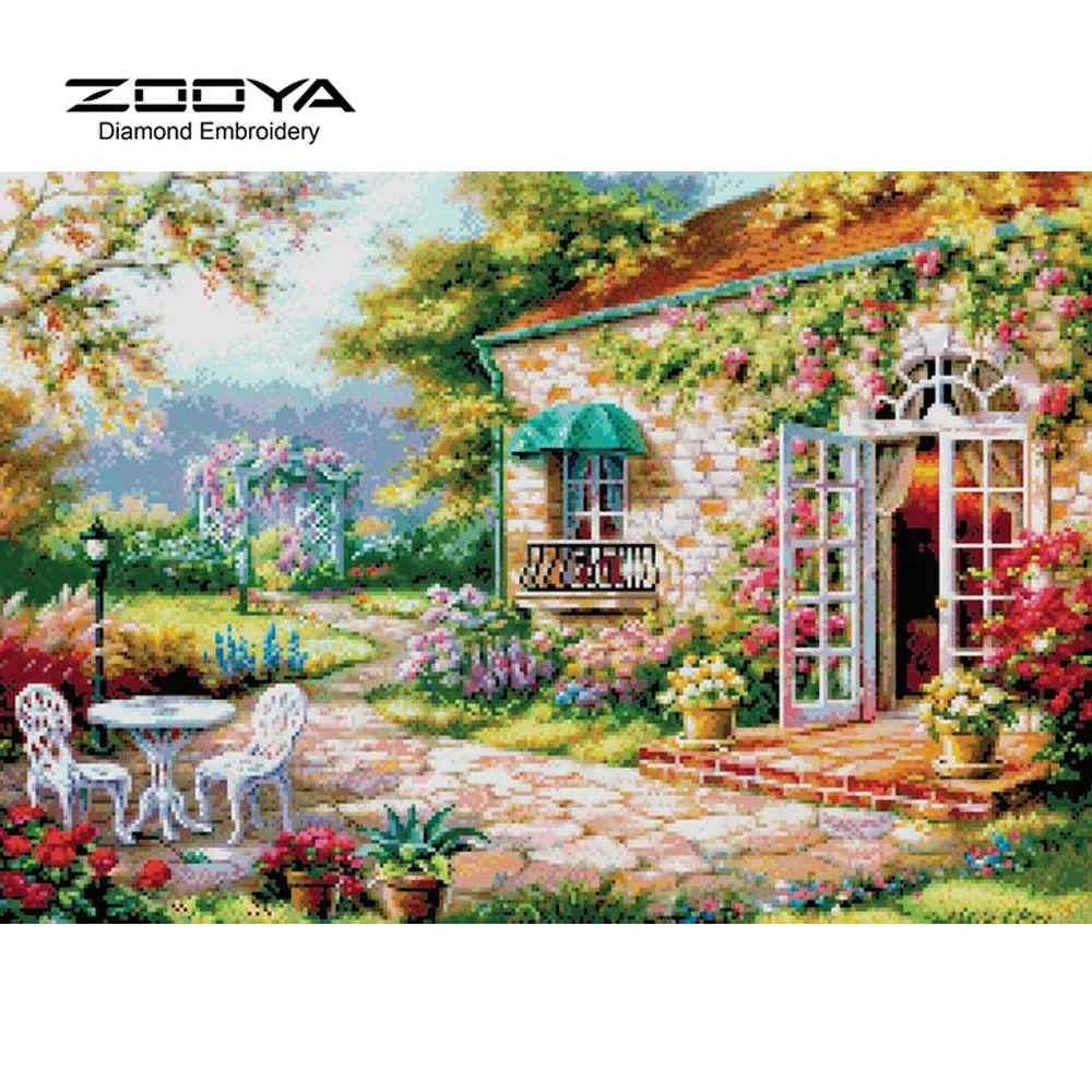 3d diy diamond painting cross stitch beautiful garden houses crystal needlework diamond embroidery full diamond decorative - Beautiful Garden Pictures Houses 3d diy diamond painting cross stitch beautiful garden houses crystal needlework diamond embroidery full diamond decorative - Beautiful Garden Pictures Houses