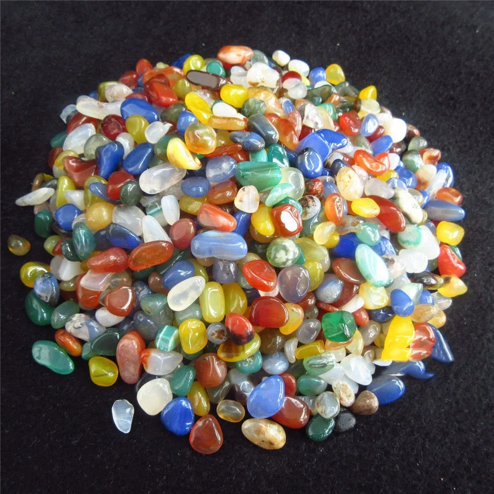 100g Beautiful Tumbled Color Agate Stones Bulk Crystal Garden Gem Mix