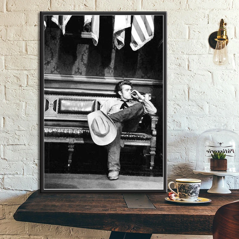 

Posters and Prints James Dean Smoke Cigarettes Movie Star Actor Poster Wall Art Picture Canvas Painting for Room Home Decor