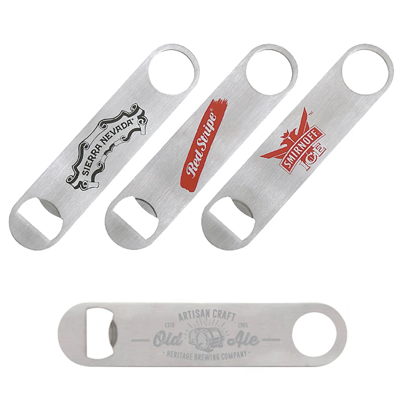 100x Personalized Bar Blade Bartender Flat Bottle Opener Pub Bar Beer
