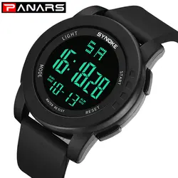 SYNOKE Для мужчин часы Элитный бренд светодио дный Водонепроницаемый цифровой модные спортивные часы Военные Спорт Для мужчин мужской часы