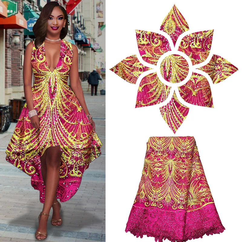 African Dresses For Women Lace Appliques African Lace Fabric 2017 High 