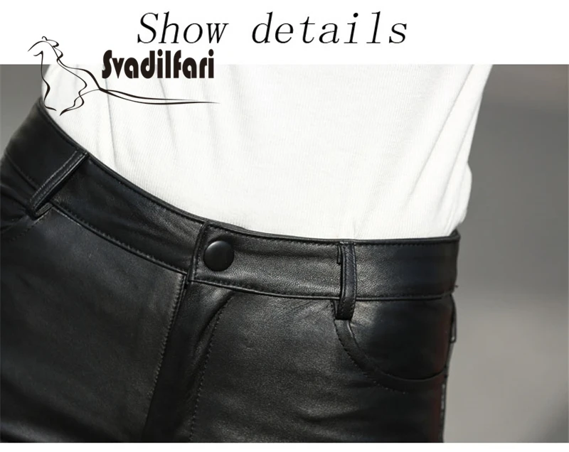 cargo pants 2021 new Real leather pants female sheep skin Leggings wear feet with zipper cashmere thickened in winter Slim Cut Skinny Pants white pants