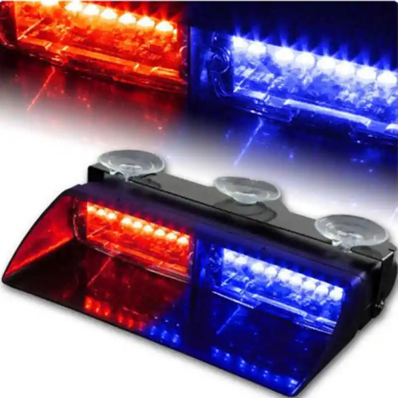 Amber New Universal Car Dash Interior Led Strobe Lightbar Police Fireman Truck Warning Drl Daytime Running Caution Fog Light