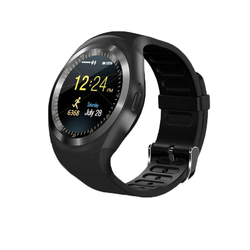 Y1 Bluetooth Смарт часы Relogio Android Smartwatch поддержка Nano SIM карты и TF карты унисекс Смарт часы - Цвет: Черный