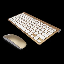 2.4Ghz Ultra-Thin Wireless Keyboard And Mouse Combo With USB Receiver Mouse Keyboard set For Apple PC WindowsXP/7/8/10(gold