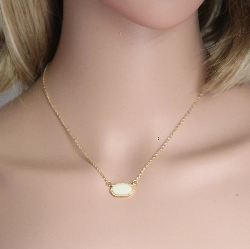 

Fashion Gold Necklace for Women 2015 Cute Oval Pendant Necklace Jewelry