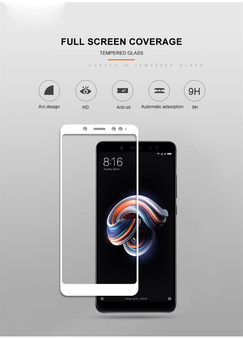 9H Стекло Glass на Xiaomi Mi A2 / Mi A1 полноэкранное 2.5D защитное Стекло на Сяоми Ми А2 / Стекло на Сяоми Ми А1 Закаленное Стекло