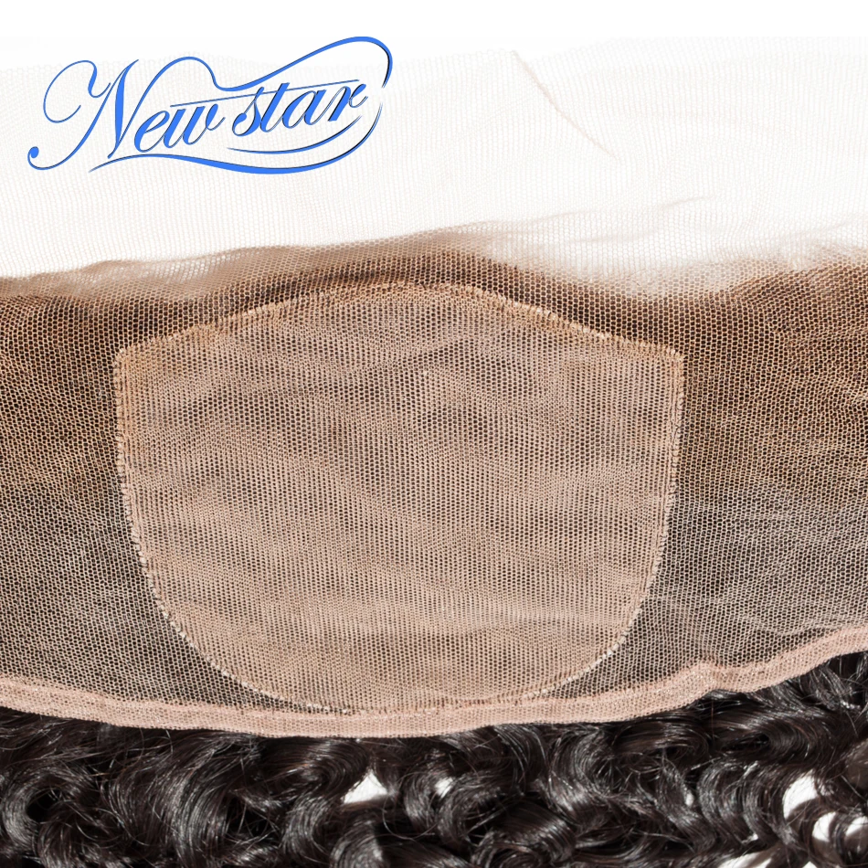 Brazilian Center Silk Frontals Deep Wave New Star Hair Pre-Plucked Hairline Closures Bleached Knots 100% Virgin Human Hair