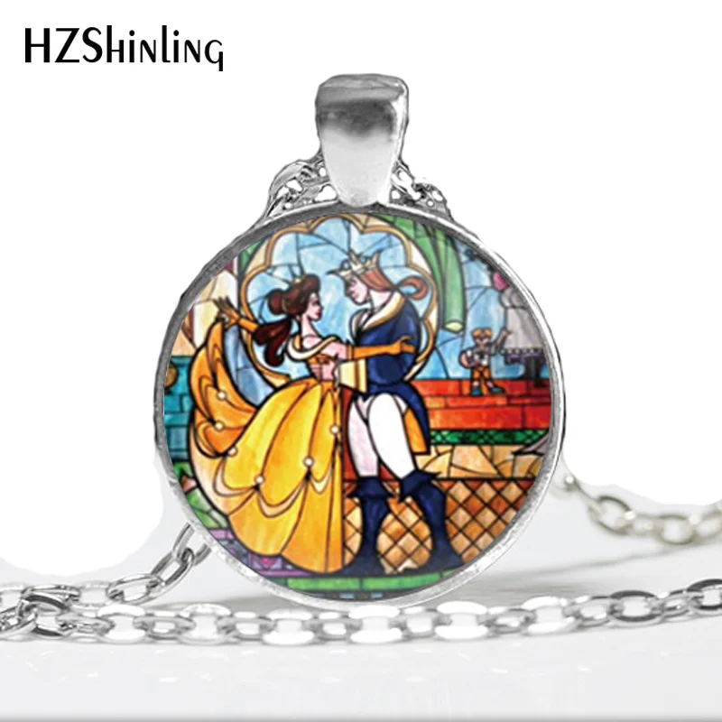 

Fashion 2017 Beauty and the beast necklace beauty and the beast jewelry Glass Dome Pendant Necklace A-104 HZ1