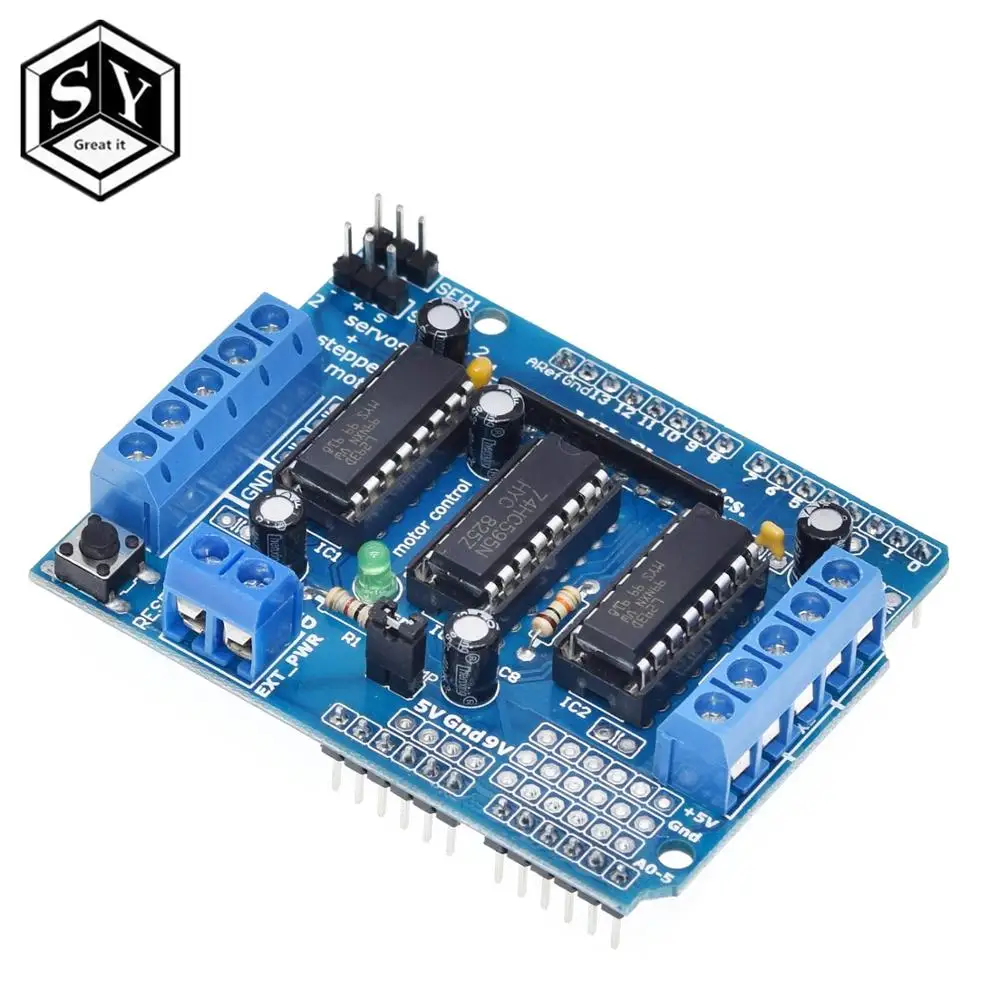 Плата расширения привода двигателя Great IT L293D экран управления Мотором для Arduino 1
