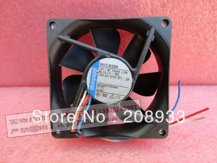 

For Original German EBMPAPST 8412n/2gh 8CM 8025 12V 2.8W 3-wire +cooling fan