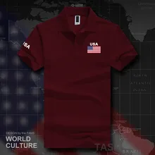 Соединенные Штаты Америки США футболки-поло США мужские с коротким рукавом белые бренды с принтом для страны хлопок Национальный флаг команды Новинка