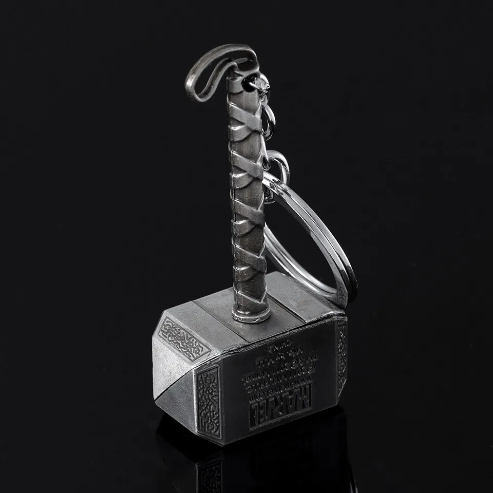 1 pc Vintage Thor Hammer Keychains Avengers for Men Key Rings Movie Key Holder Thor The Dark World Key Finder Bags Key Chain (3)