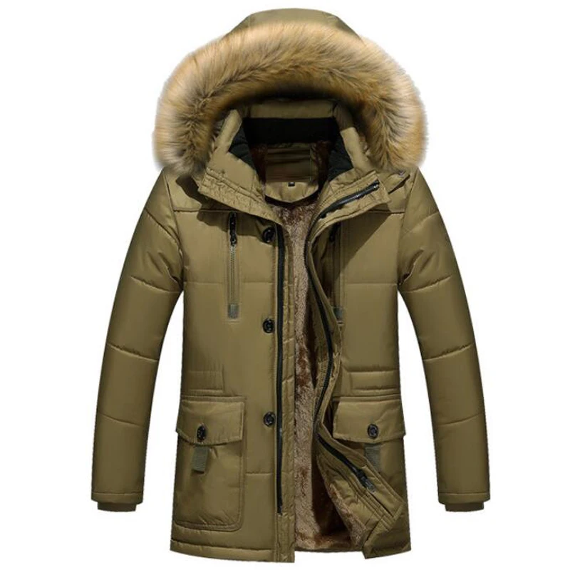 Меховые пальто мужские зимние толстые длинные куртки мужские плюс бархатные пальто с капюшоном casaco masculino inverno мужские уличные теплые парки 4XL