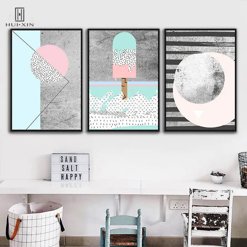 

Modern Abstractionism HD Pattern Unframed Posters Gerometric Shape Decorative Canvas Images For Home Living Room Decoration