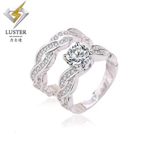 Forever brilliant one stone moissanites 925 silver white gold color engagement wedding engagement ring